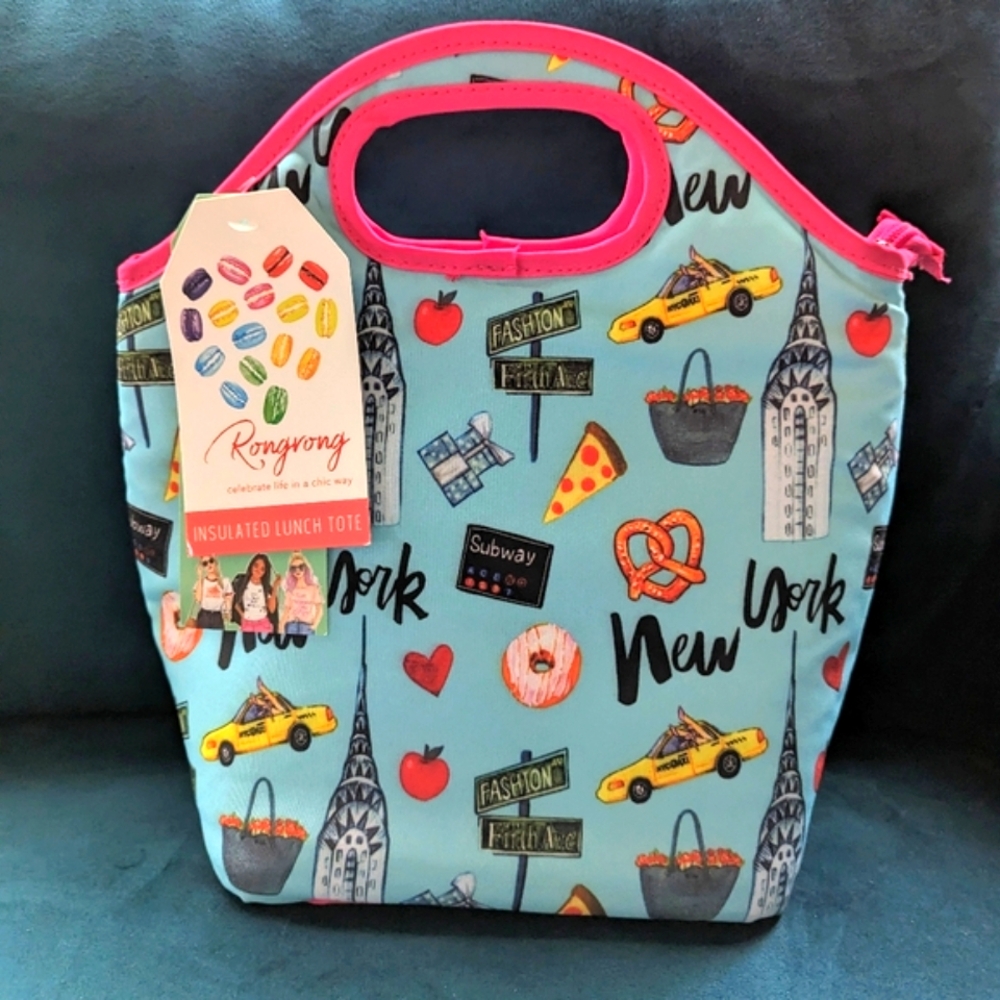 Rongrong DeVoe Insulated NYC print lunch tote